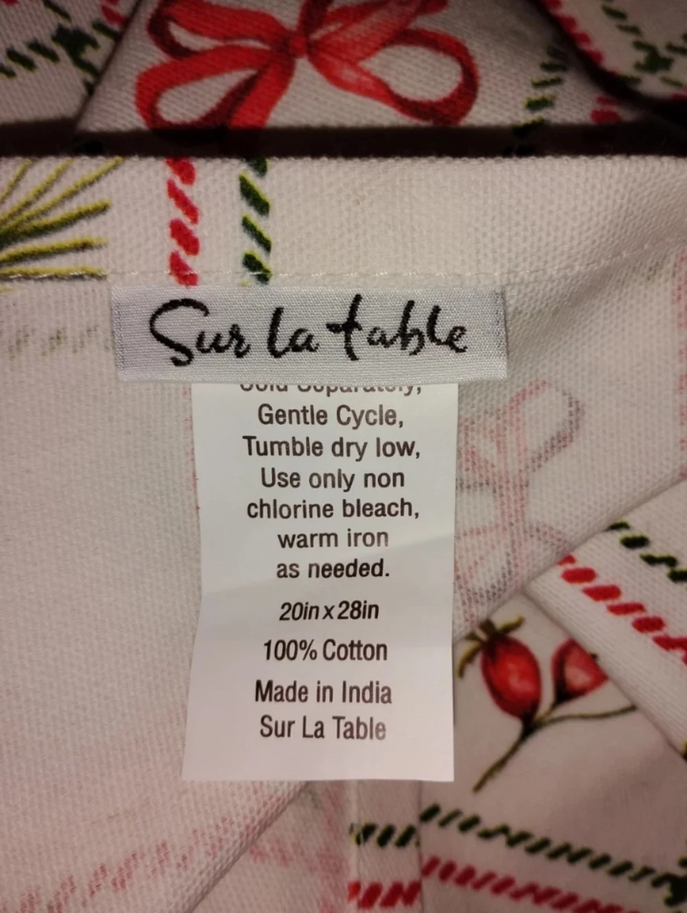 NWOT Sur La Table Christmas Holiday Dish Tea Towel 100% Cotton 20